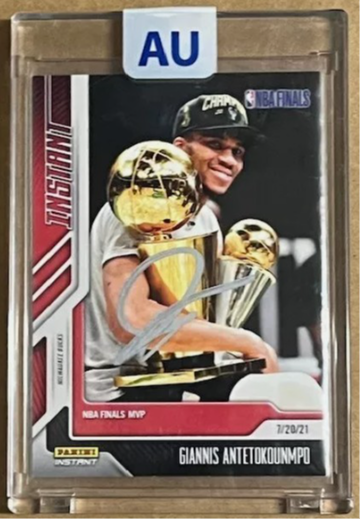 2020-21 Panini Instant Final MVP Giannis Antetokounmpo NBA CHAMP AUTO Autograph BAS COA