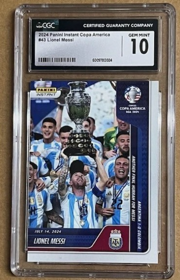 2024 Panini Instant Copa America Champion Lionel Messi #43 /12674 cgc 10
