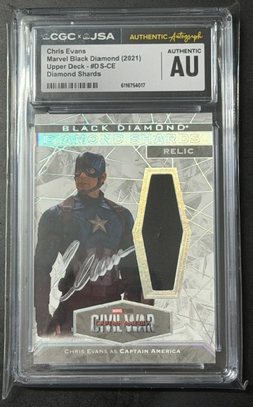 2021 UD Upper Deck Marvel Black Diamond Diamond Shards Rel Chris Evansi Auto Autograph CGC Beckett JSA COA 
