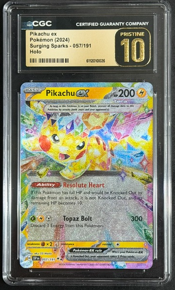 2024 Pokemon surging sparks Pikachu ex 057/191 CGC 10 Pristine