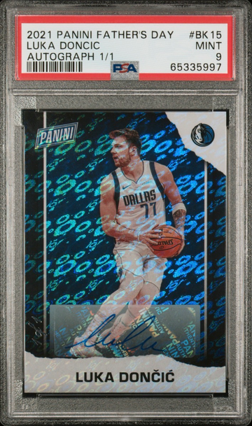 2021 Panini Father’s Day Luka Doncic 1/1 Auto PSA 9