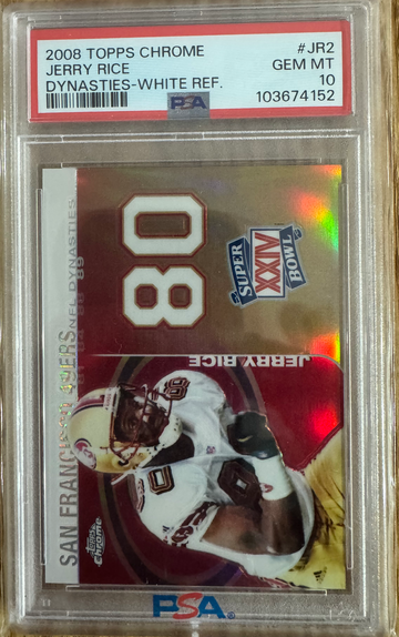2008 Topps Chrome - NFL Dynasties Tribute Jerry Rice #DYNC-JR2 White Refractor /100