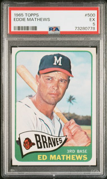 1965 Topps #500 Eddie Mathews PSA 5