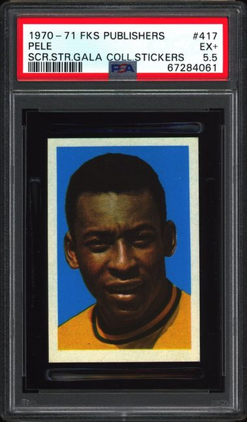 1970 FKS Publishers Soccer Sticker #417 Pele Graded PSA 5.5 EX+ POP 1, 8 Higher