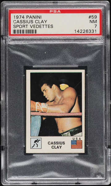 1974 Panini Sport Vedettes Boxing #59 Cassius Clay Muhammad Ali PSA 7 NM