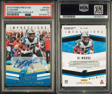 2019 Panini Prestige Impressions Auto /75 #IPDM DJ Moore PSA 10 Gem Mint *POP 1*