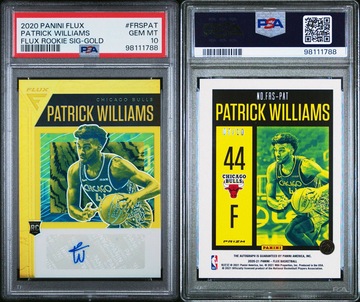 2020 Flux Gold /10 #FRSPAT Patrick Williams Rookie Auto PSA 10 Gem Mint POP 2
