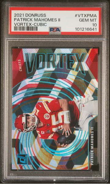 2021 Panini Donruss Vortex Cubic /50 #VTX-PMA Patrick Mahomes PSA 10 Gem Mint