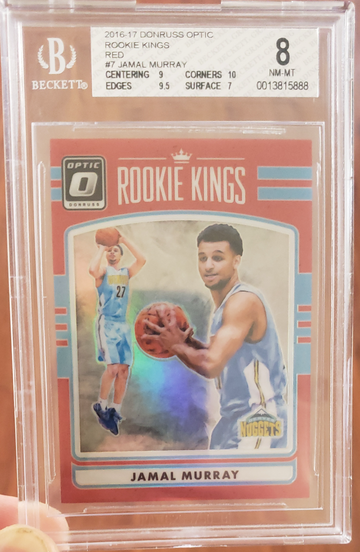 Jamal Murray RC 2016 Optic Rookie Kings Red /99 BGS 8
