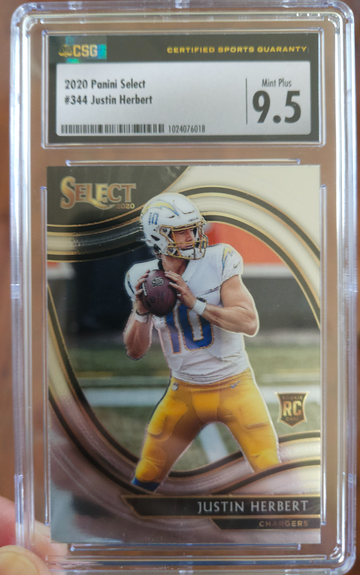 Justin Herbert RC 2020 Select #344 Field Level CSG 9.5 MINT+