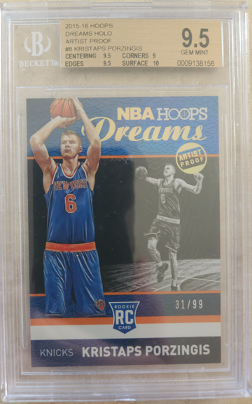 Kristaps Porzingis RC 2015 Hoops Dreams Holo Artist Proof /99 BGS 9.5 💎 GEM MINT 