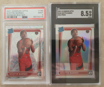 Scottie Barnes RC LOT 2021 Optic Premium Box /249 PSA 9 & Holo SGC 8.5