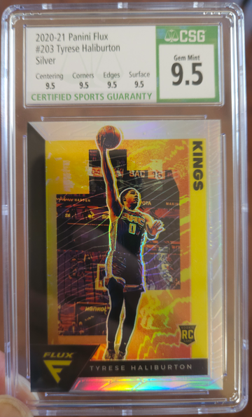 Tyrese Haliburton RC 2020 Flux Silver CSG 9.5 💎 TRUE GEM MINT 