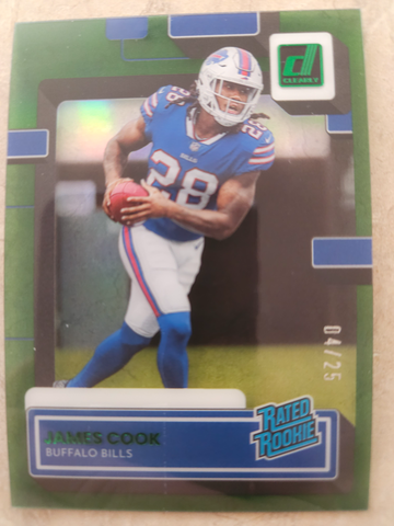 James Cook RC 2022 Clearly Donruss Green /25 SSP 🏈 BUFFALO BILLS 