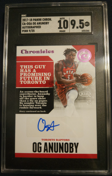 OG Anunoby RC 2017 Chronicles Pink Auto /25 SGC 9.5 MINT+ 10 AUTO 