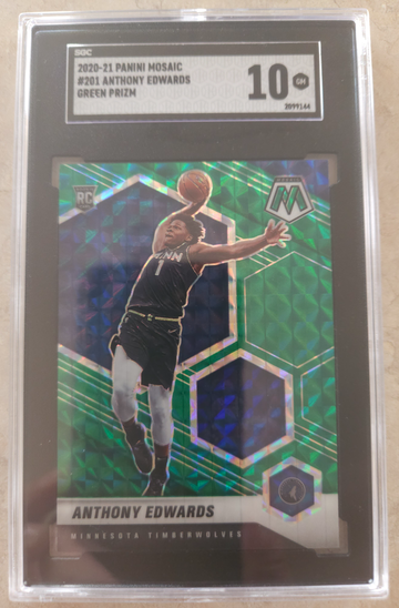 Anthony Edwards RC⚡️2020-21 Mosaic Green SGC 10 💎 GEM MINT 