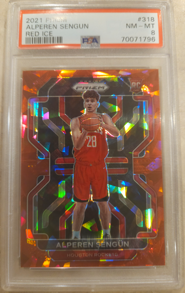 Alperen Sengun RC⚡️2021-22 Prizm #318 Red Ice 🧊 PSA 8 🏀 TEAM COLOR MATCH 🔥