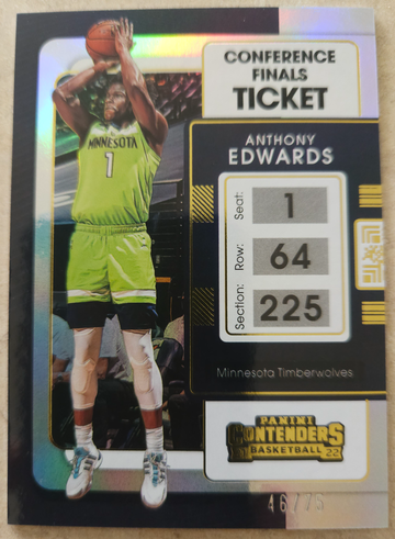 Anthony Edwards⚡️2021-22 Contenders Conference Finals Ticket /75 🔥 TIMBERWOLVES MVP 📈 