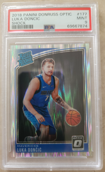 Luka Doncic RC⚡️2018-19 Donruss Optic Shock #177 PSA 9 MINT 🔥 DALLAS MAVERICKS 📈#177