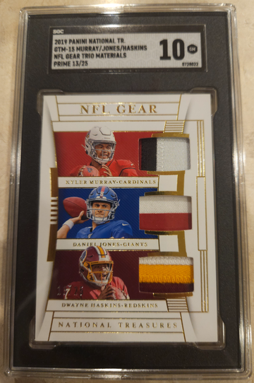 Kyler Murray RC Daniel Jones Dwayne Haskins RC⚡️2019 National Treasures NFL Gear Trio Prime Patch /25 SGC 10 💎 GEM MINT 