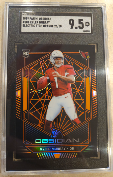 Kyler Murray RC⚡️2019 Obsidian Electric Etch Orange 🍊 /50 SGC 9.5 MINT+
