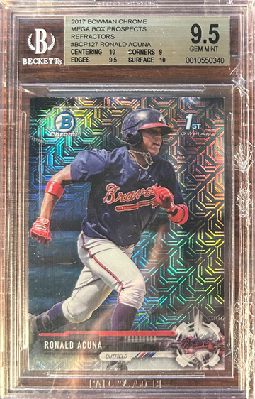 2017 bowman chrome mega box refractor RONALD ACUNA JR1st rookie RC BGS 9.5 Gem mint 