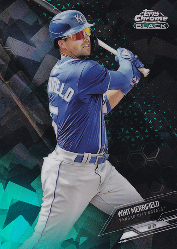 2021 Topps Chrome Black Whit Merrifield #21 Green Atomic Refractor 55/99