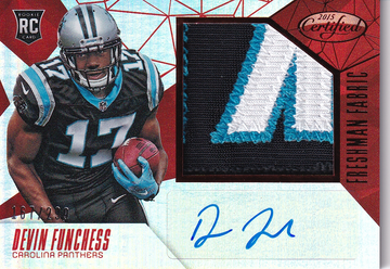 2015 Certified Devin Funchess #218 RC Mirror Red Auto Relic 167/299