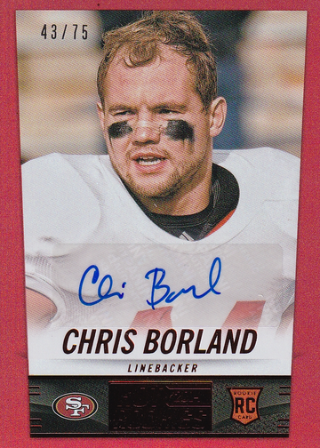 2014 Score Hot Rookies Chris Borland #351 RC Red Autograph 43/75
