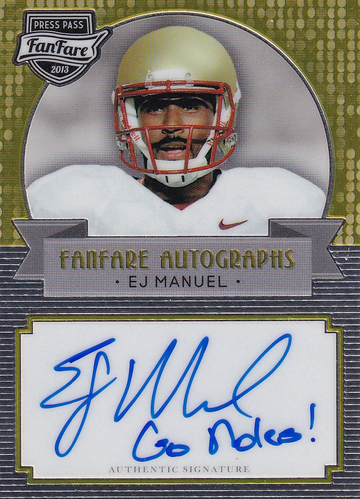 2013 Press Pass Fanfare EJ Manuel #FF-EM Gold Auto