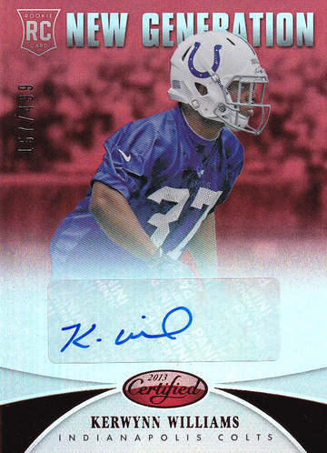 2013 Certified Kerwynn Williams #284 RC Mirror Red Auto 157/499