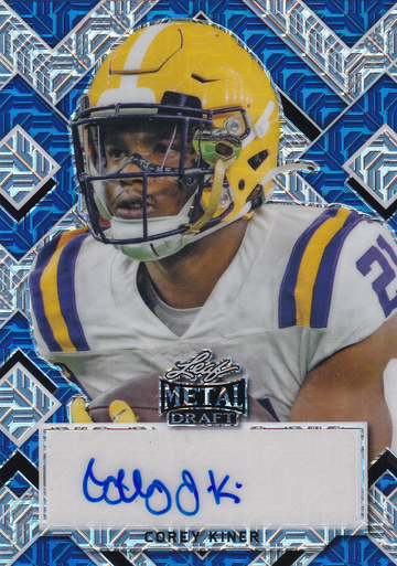 2022 Leaf Metal Draft Corey Kiner #PA-CK2 Portrait Autographs Mojo Blue 8/15