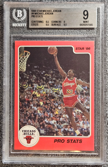 1986 Star #4 Michael Jordan Pro Stats BGS 9