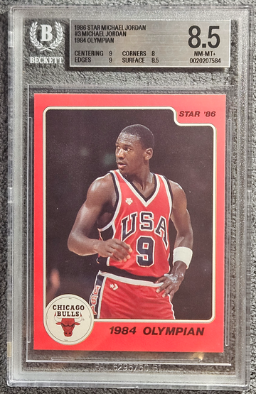 1986 Star #3 Michael Jordan 1984 Olympian BGS 8.5 New Label