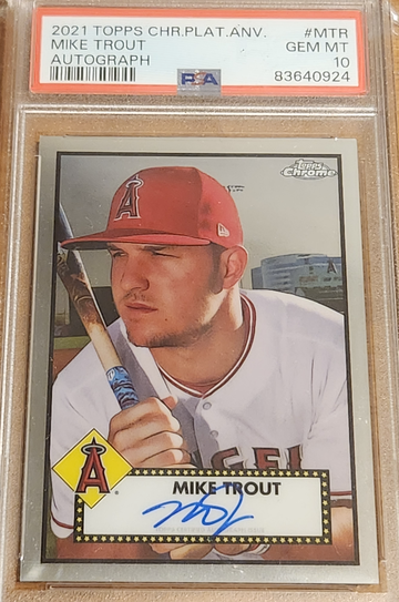 2021 Topps Chrome Platinum Mike Trout Autograph PSA 10 #PA-MTR