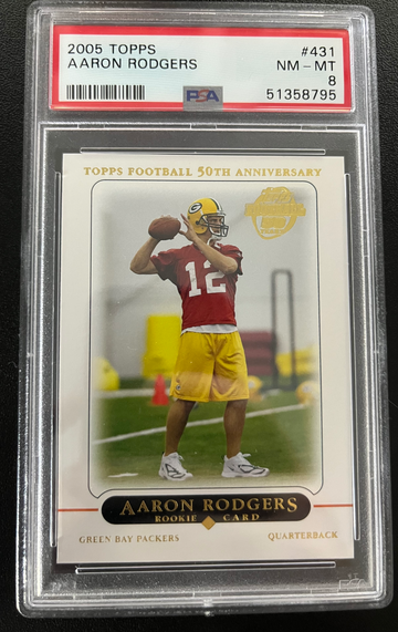 2005 Topps Aaron Rodgers Rookie PSA 8