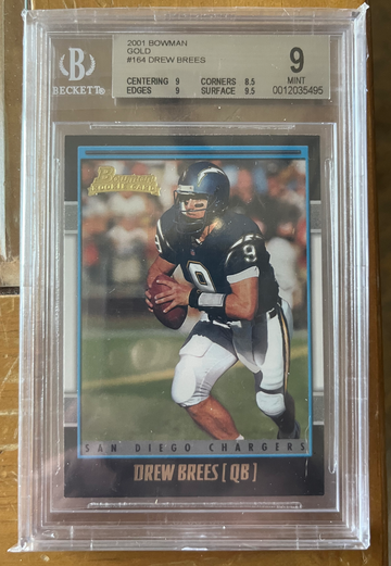 2001 Bowman Drew Brees Gold BGS 9