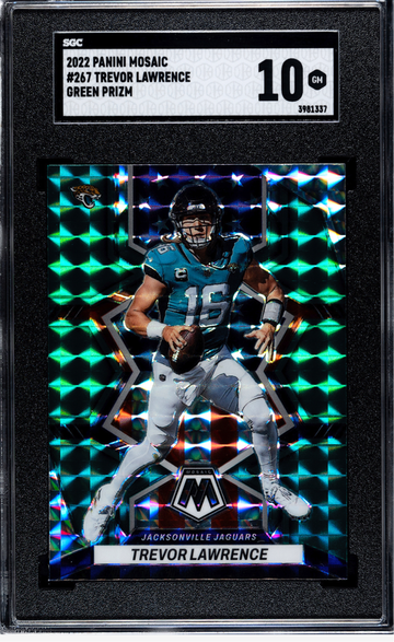 2022 Panini Mosaic Trevor Lawrence Green Prizm SGC 10