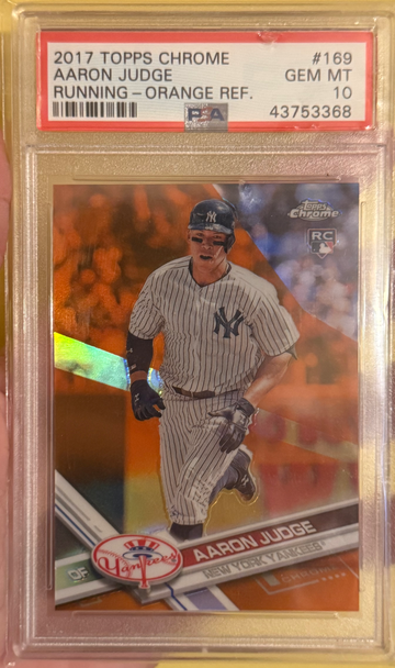 2017 topps chrome Aaron Judge Running variation orange /25 psa 10