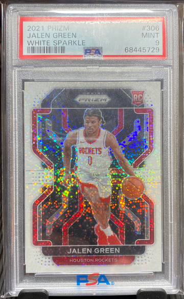2021 Prizm Jalen Green White Sparkle SSP Rookie PSA 9