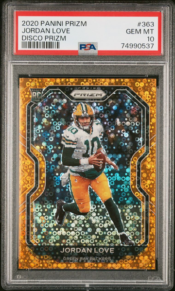 2020 Panini Prizm Jordan Love Orange Disco PSA 10