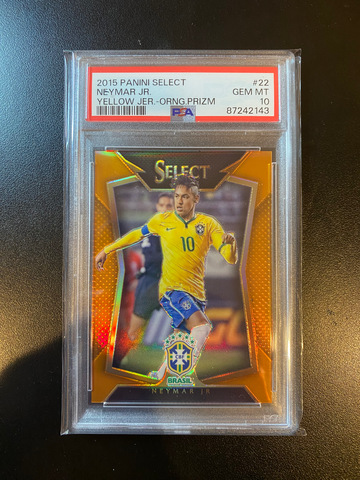 2015 Select Yellow Jersey Orange /149 Neymar Jr PSA 10