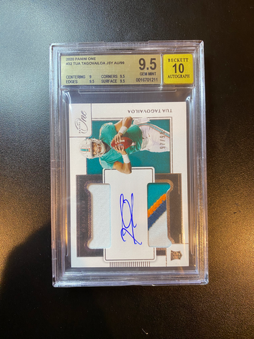 2020 panini one auto /99 Tua Tagovailoa BGS 9.5