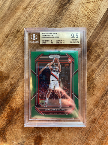 2022 prizm green shaedon Sharpe bgs 9.5