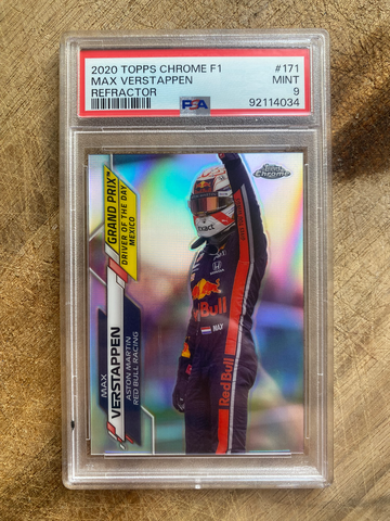 2020 Topps Chrome refractor Max Verstappen psa 9