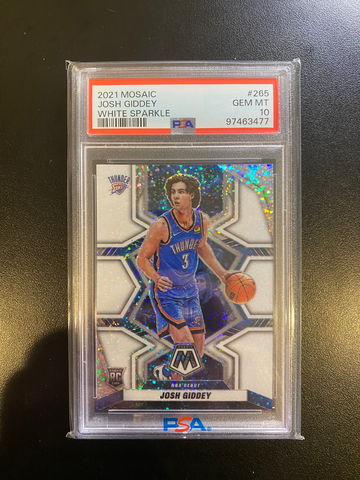 2021 mosaic white sparkle josh giddey psa 10