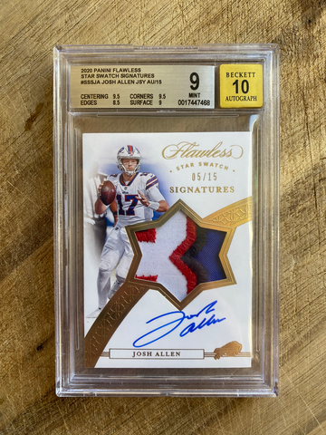 2020 Flawless Swatch Signatures /15 Josh Allen BGS 9