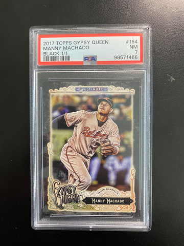 2017 Topps Gypsy Queen Black 1/1 Manny MAchado PSA 7
