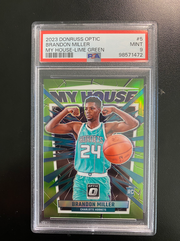2023 optic my house lime green /149 Brandon miller psa 9