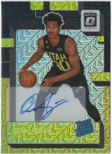 2022-23 Panini Donruss Optic #205 OCHAI AGBAJI Black Gold Choice Auto /8 RC Jazz